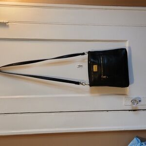 TIGNANELLO BLACK LEATHER SHOULDER BAG GREAT USED CONDITION